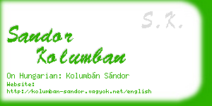 sandor kolumban business card