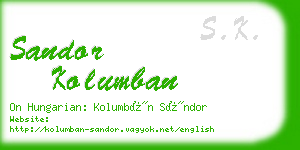 sandor kolumban business card